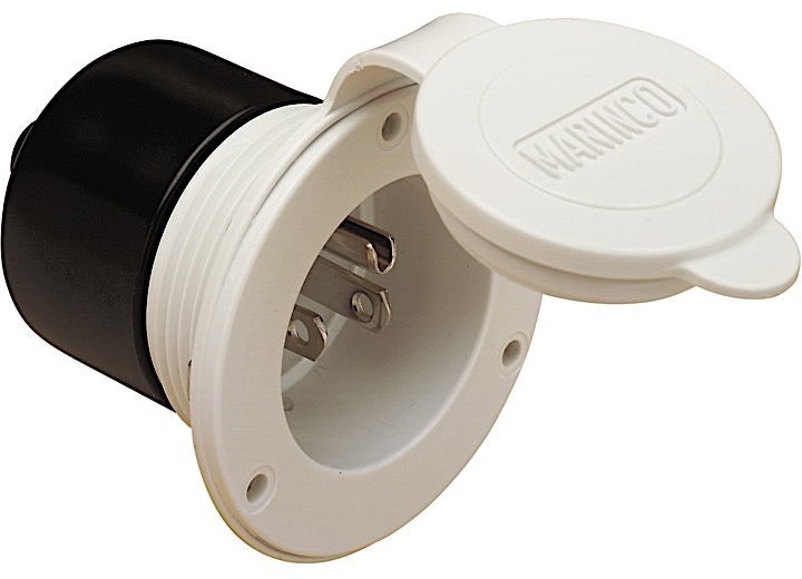 Park Power 15A 125V STRAIGHT BLADE POWER INLET WHITE