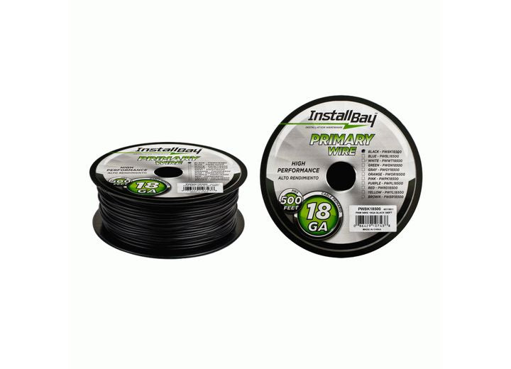 Metra Electronics/Heise PRIMARY WIRE 18 GAUGE BLACK COIL OF 500 FEET
