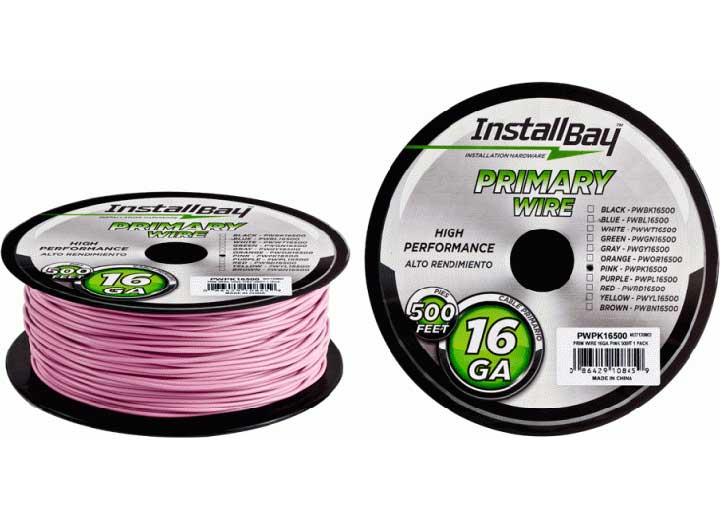 Metra Electronics/Heise PRIMARY WIRE 18 GAUGE PINK COIL OF 500 FEET