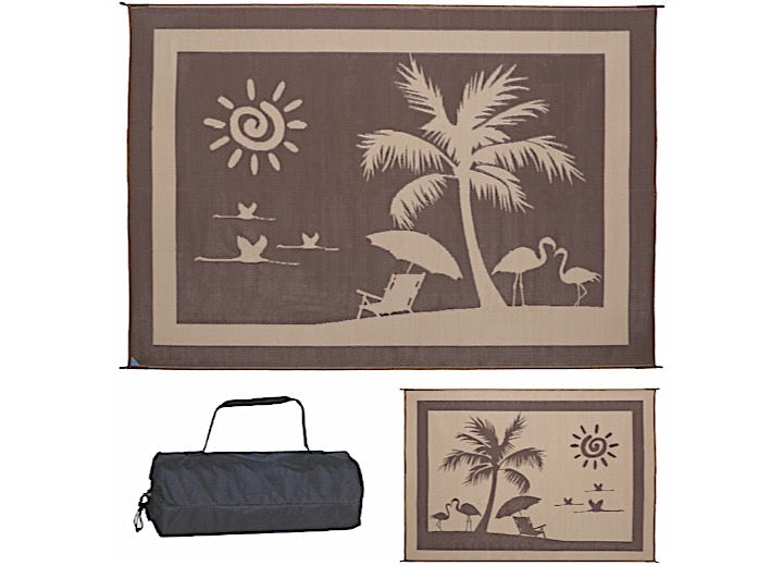 MG Innovative Ming’s Mark Stylish Camping 8 ft. x 11 ft. Beach Paradise - Brown/Beige