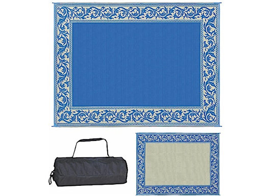 MG Innovative Ming’s Mark Stylish Camping 9 ft. x 12 ft. Classical Mat - Blue/Beige