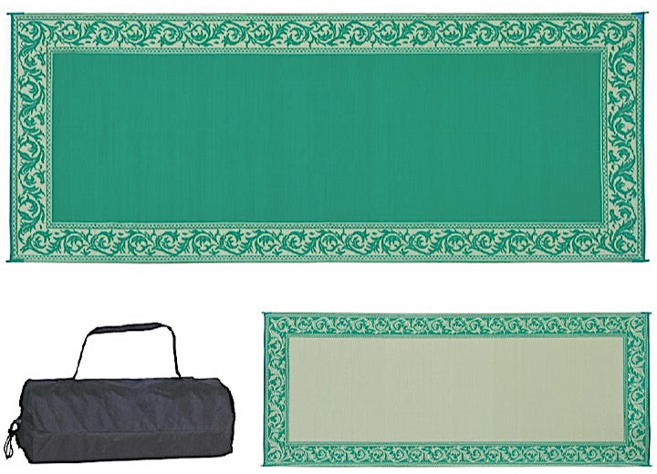 MG Innovative Ming’s Mark Stylish Camping 8 ft. x 20 ft. Classical Mat - Green/Beige