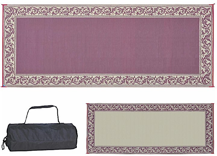 MG Innovative Ming’s Mark Stylish Camping 8 ft. x 20 ft. Classical Mat - Burgundy/Beige