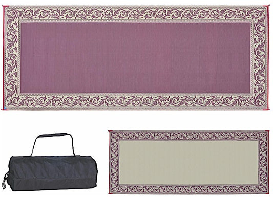 MG Innovative Ming’s Mark Stylish Camping 8 ft. x 20 ft. Classical Mat - Burgundy/Beige