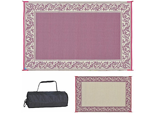 MG Innovative Ming’s Mark Stylish Camping 6 ft. x 9 ft. Classical Mat - Burgundy/Beige