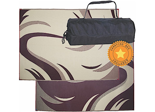 MG Innovative MING'S MARK INC 8' X 18' BURGUNDY/TAN MODERN GRAPHIC MAT