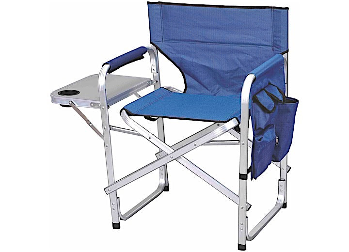 MG Innovative Ming’s Mark Stylish Camping Director Chair with Side Table - Blue