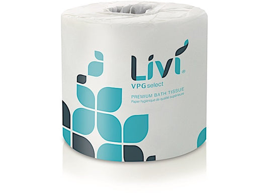 Meyer Shop Supplies SOLARIS LIVI VPG SELECT BATH TISSUE WHT 2-PLY 4.45IN X 4IN 420 SHEETS/ROLL, SOLD 60 ROLLS/CASE