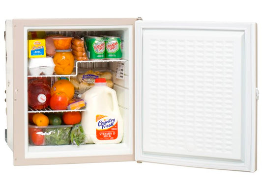 Norcold 3-WAY REFRIGERATOR BUILT-IN FLANGE SINGLE DOOR TAUPE, DOOR OPENS 180 DEGREES