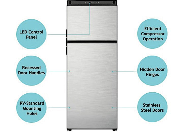 Norcold 10 CU FT DC COMPRESSOR REFRIGERATOR, RH DOOR, STAINLESS