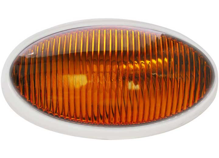 Optronics OVAL YELLOW PORCH LIGHT, NO SWITCH, WHITE HOUSING