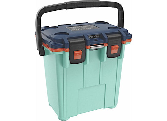 Pelican 20-Quart Elite Cooler with Fold Down Carry Handle - Seafoam/Orange/Pacific Blue