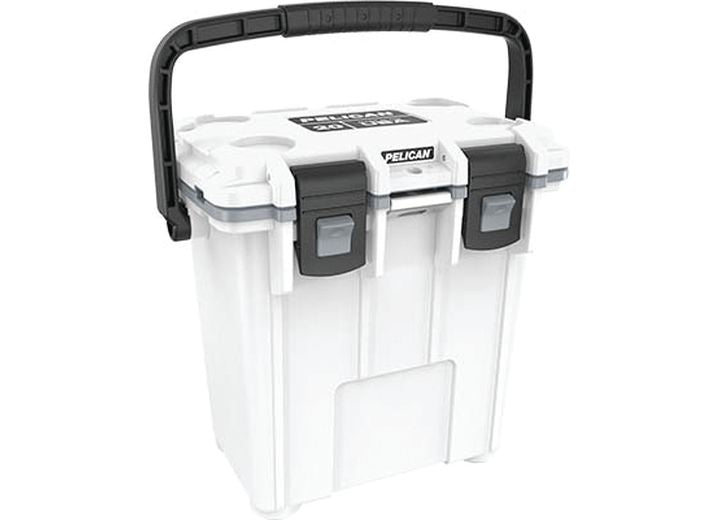 Pelican 20-Quart Elite Cooler with Fold Down Carry Handle - White/Gray
