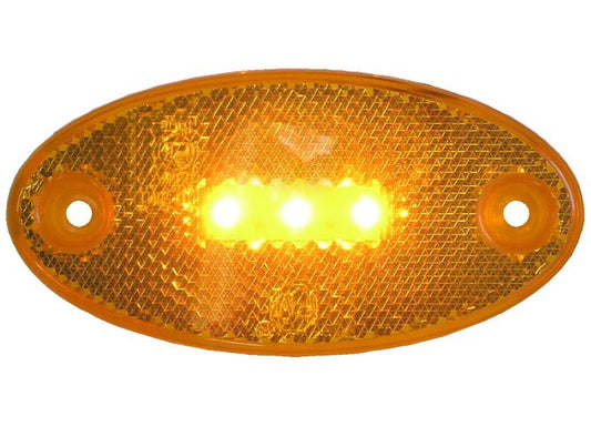Peterson Manufacturing 1200 LED ECE Compliant Oval Light w/Reflex - Amber Side Marker