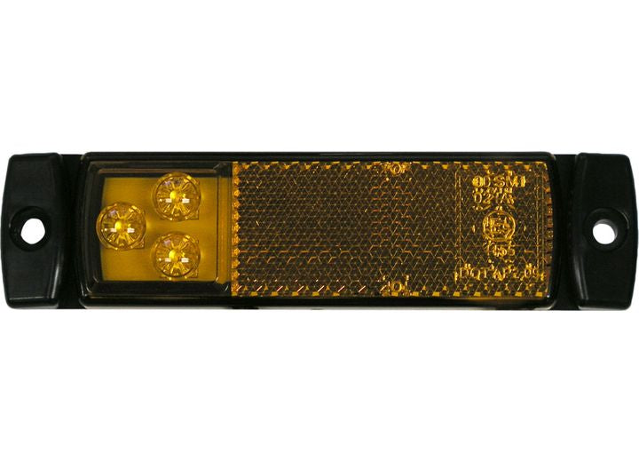 Peterson Manufacturing 1203 LED ECE+DOT Light w/Integral Reflex - Amber Side Marker w/ Stripped Leads