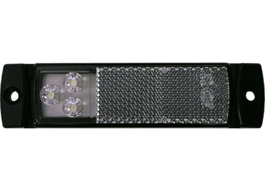 Peterson Manufacturing 1203 LED ECE Light w/IntegralReflex - White FrontOutlineMarker w/StrippedLeads