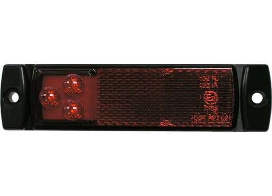 Peterson Manufacturing 1203 LED ECE+DOT Light w/IntegralReflex - RedRearOutlineMarker w/StrippedLeads