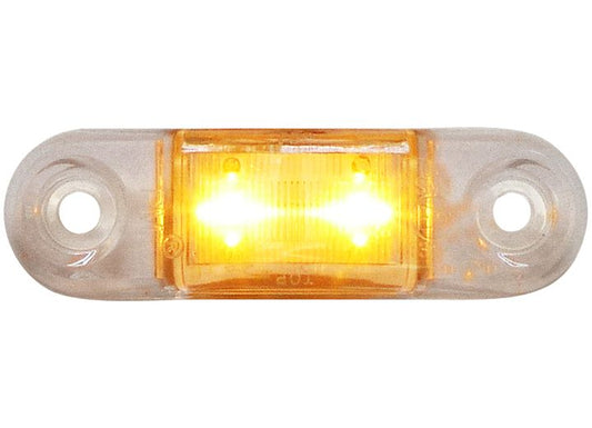 Peterson Manufacturing 1268 LED ECE Compliant Side Marker/Outline Light - Amber w/ClearLens, 2M Leads