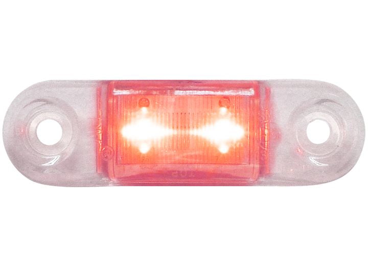 Peterson Manufacturing 1268 LED ECE Compliant Side Marker/Outline Light - Red w/Clear Lens, 2M Leads