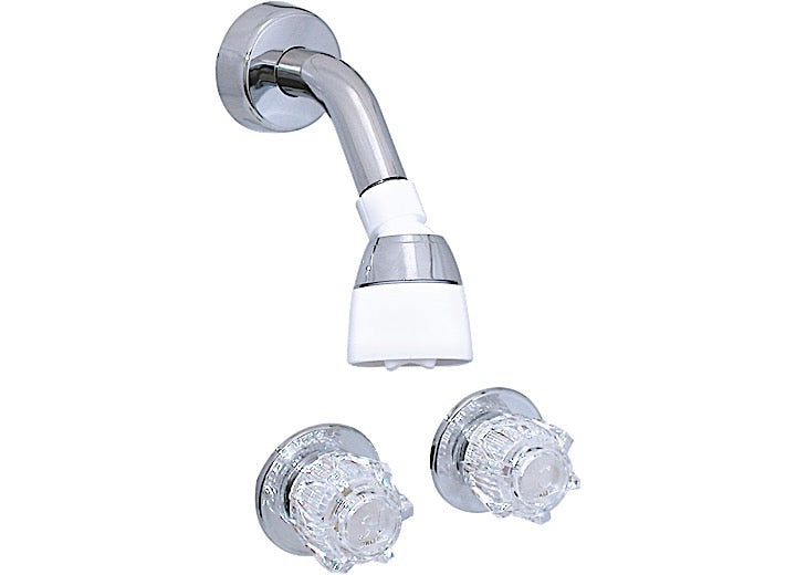 Valterra Products LLC SHOWER VALVE W/SHOWER HEAD KIT, 3-3/8IN, 2 KNOB, BRASS, CHROME