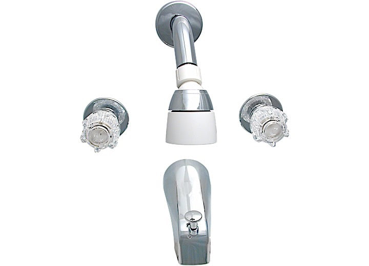 Valterra Products LLC TUB/SHOWER DIV FAUCET, SHOWER HEAD KIT, 8IN, 2 KNOB, BRASS, CHROME