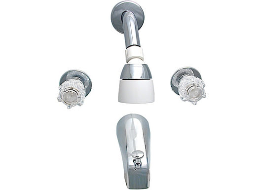 Valterra Products LLC TUB/SHOWER DIV FAUCET, SHOWER HEAD KIT, 8IN, 2 KNOB, BRASS, CHROME