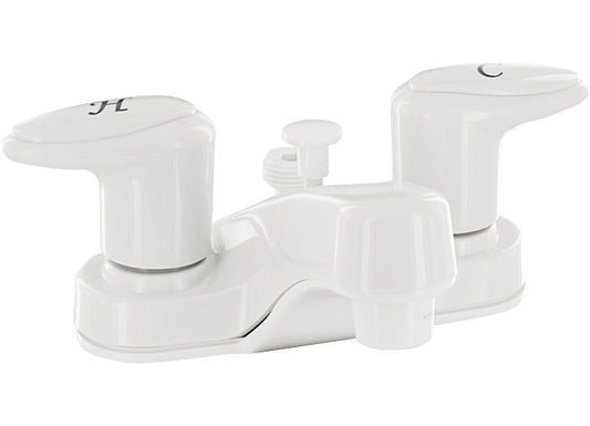 Valterra Products LLC BATHROOM DIVERTER FAUCET, 4IN, 2 LEVER, 1/4 TURN, PLASTIC, WHITE