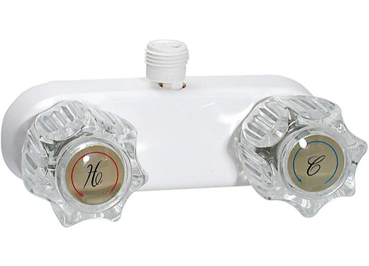 Valterra Products LLC SHOWER VALVE W/ VAC BRKR, 4IN, 2 KNOB, 1/4 TURN, PLASTIC, WHITE