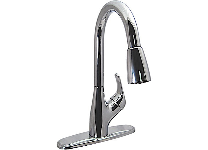 Valterra Products LLC KITCHEN FAUCET W/ SPRAY SHUT-OFF, 8IN PULL DWN HYBRID, CERAMIC DISC, CHROME