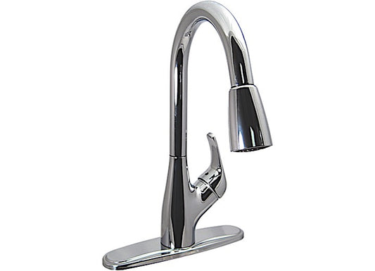 Valterra Products LLC KITCHEN FAUCET W/ SPRAY SHUT-OFF, 8IN PULL DWN HYBRID, CERAMIC DISC, CHROME