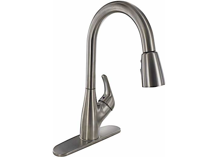 Valterra Products LLC KITCHEN FAUCET W/ SPRAY SHUT-OFF, 8IN HYBRID, CERAMIC DISC, BRUSHED NICKEL