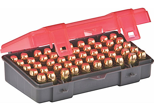 PLANO 50-COUNT HANDGUN AMMO CASE-.45 ACP, .40 S&W, 10MM