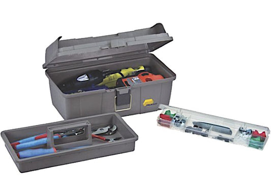 Plano 16IN SHALLOW GRAB N GO TOOL BOX-SILVER