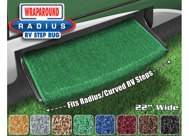 Prest-O-Fit WRAPAROUND RADIUS STEP RUG (22IN WIDE) - GREEN
