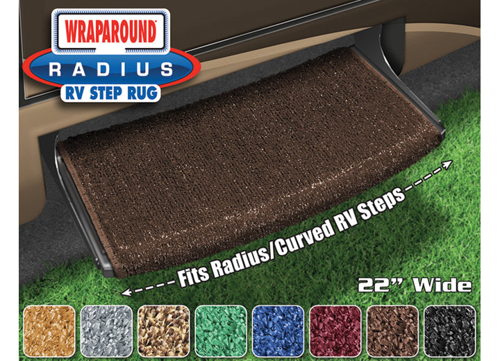 Prest-O-Fit WRAPAROUND RADIUS STEP RUG (22IN WIDE) - ESPRESSO