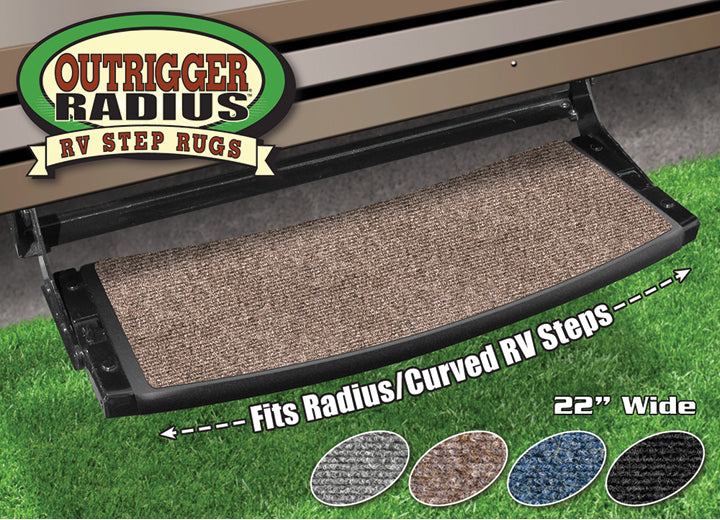 Prest-O-Fit OUTRIGGER RADIUS RV STEP RUG (22IN WIDE) - WALNUT BROWN