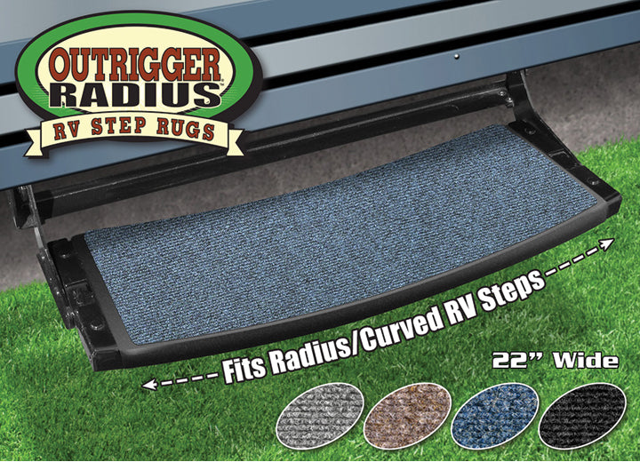Prest-O-Fit OUTRIGGER RADIUS RV STEP RUG (22IN WIDE) - ATLANTIC BLUE