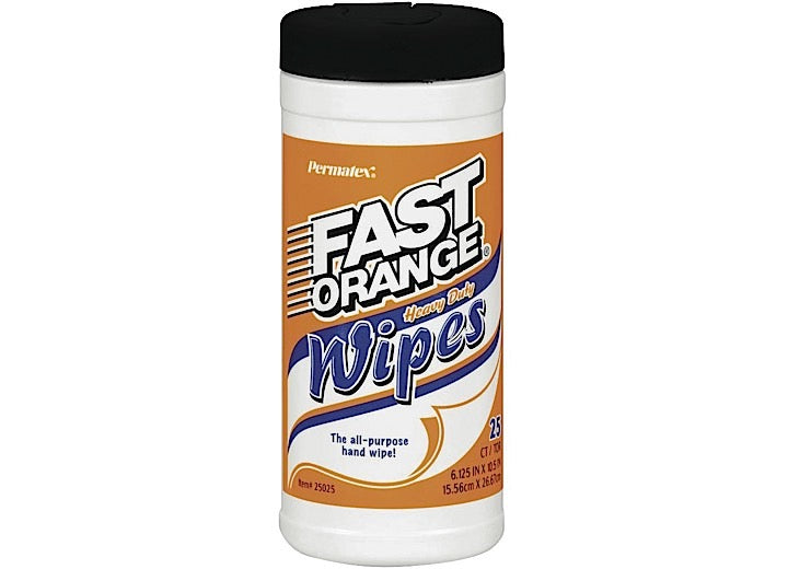 Permatex (6=CASE QTY)PERMATEX FAST ORANGE HEAVY-DUTY HAND CLEANER WIPES-72 COUNT TUB