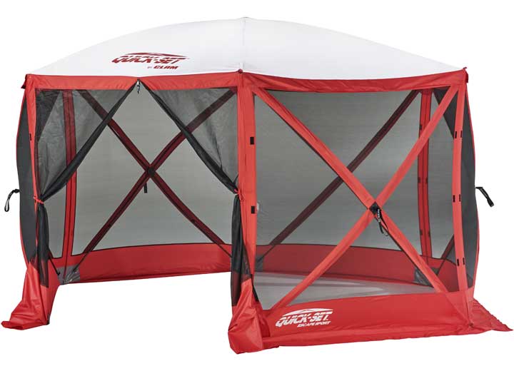 Quick-Set by Clam Escape Sport 6-Sided Screen Shelter – Red/White