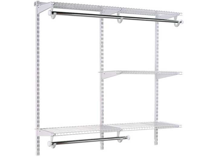 Rubbermaid 4-8 FT WIDE WIRE CLOSET CONFIGURATION STORAGE KIT WHITE