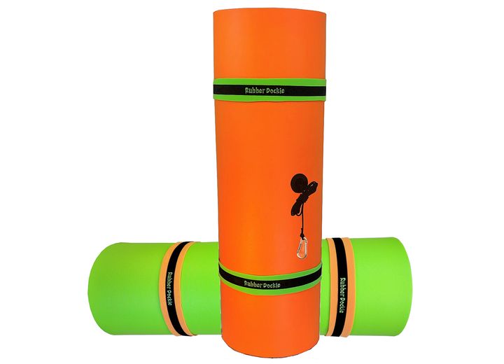 Rubber Dockie Floating Pad Foam Water Mat – 18 ft. x 6 ft., Green/Orange