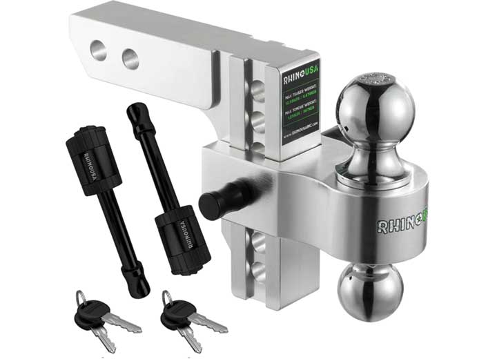 Rhino USA 8IN HEAVY DUTY DROP HITCH - 2.5IN SILVER