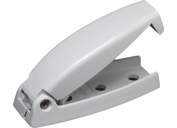 RV Designer BAGGAGE DOOR CATCH - WHITE - ROUNDED