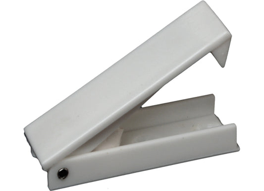 RV Designer BAGGAGE DOOR CATCH - WHITE - SQUARED