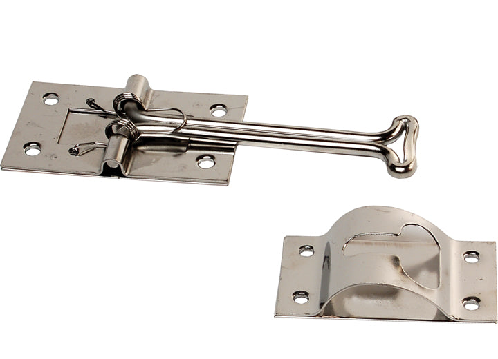 RV Designer ENTRY DOOR HOLDER - SELF CLOSING STAINLESS STEEL INTIN - 4IN
