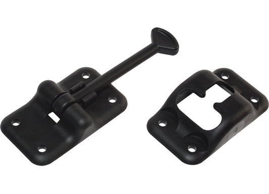 RV Designer ENTRY DOOR HOLDER - PLASTIC T - 3 1/2IN - BLACK