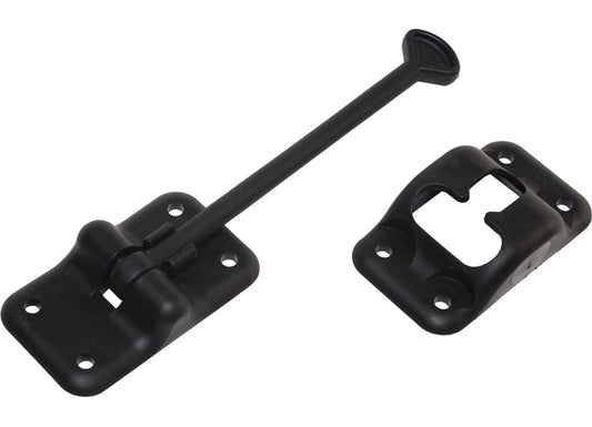 RV Designer ENTRY DOOR HOLDER - PLASTIC T - 6IN - BLACK