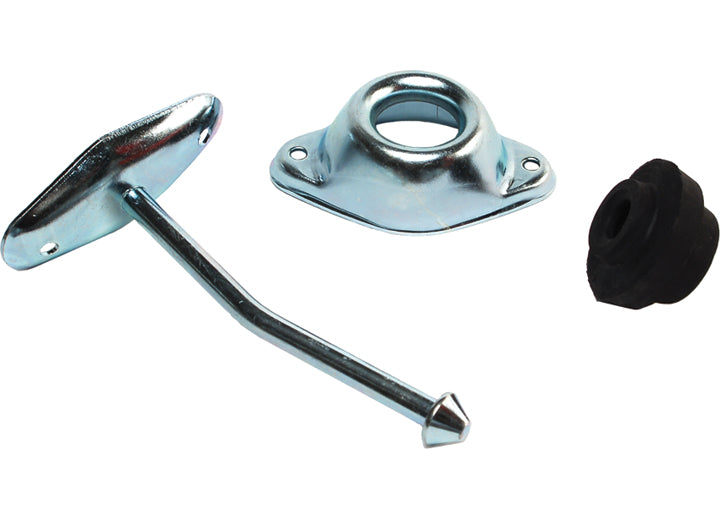 RV Designer ENTRY DOOR HOLDER - METAL PLUNGER - 4 3/4IN ANGLED