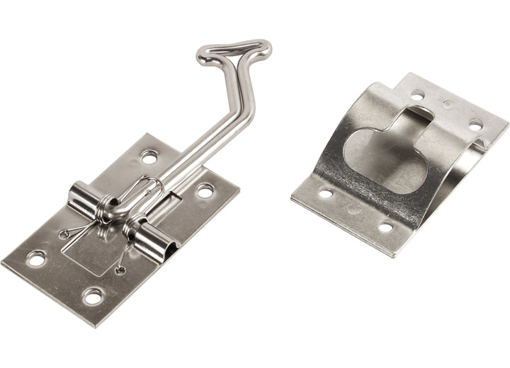 RV Designer ENTRY DOOR HOLDER - STAINLESS STEEL - 45 DEGREE - SELF CLOSING
