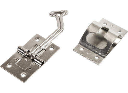 RV Designer ENTRY DOOR HOLDER - STAINLESS STEEL - 45 DEGREE - SELF CLOSING